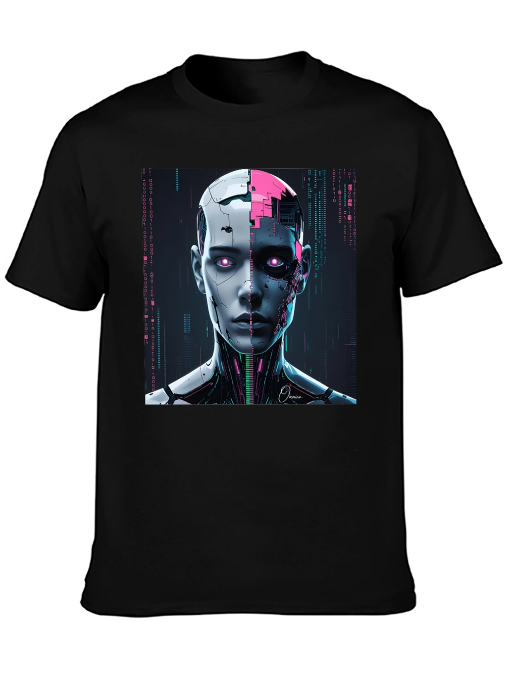 Futuristic Robot Head Graphic Tee