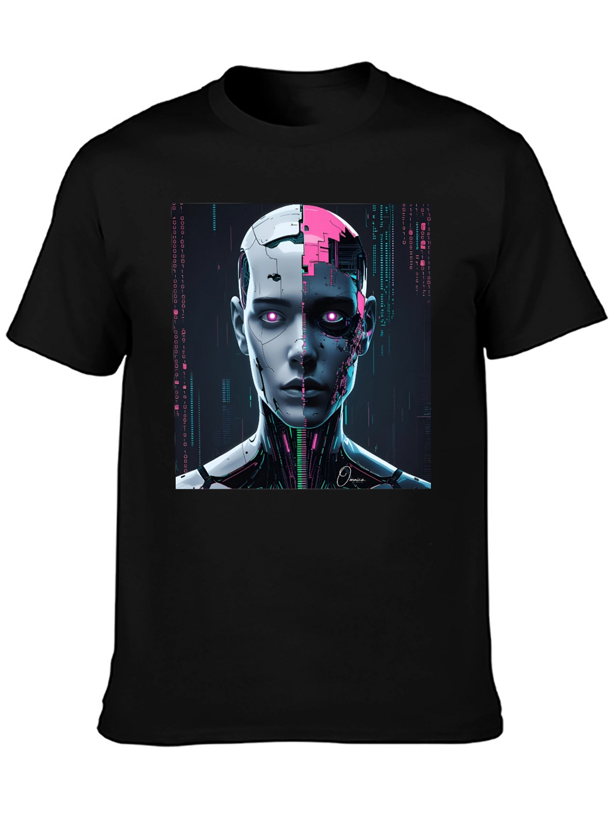 Futuristic Robot Head Graphic Tee