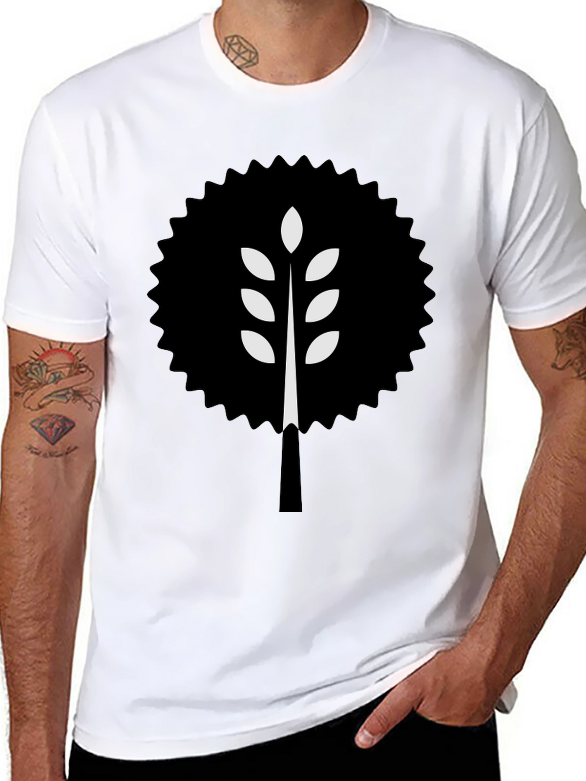 Modern Wheat Tree Graphic T-Shirt