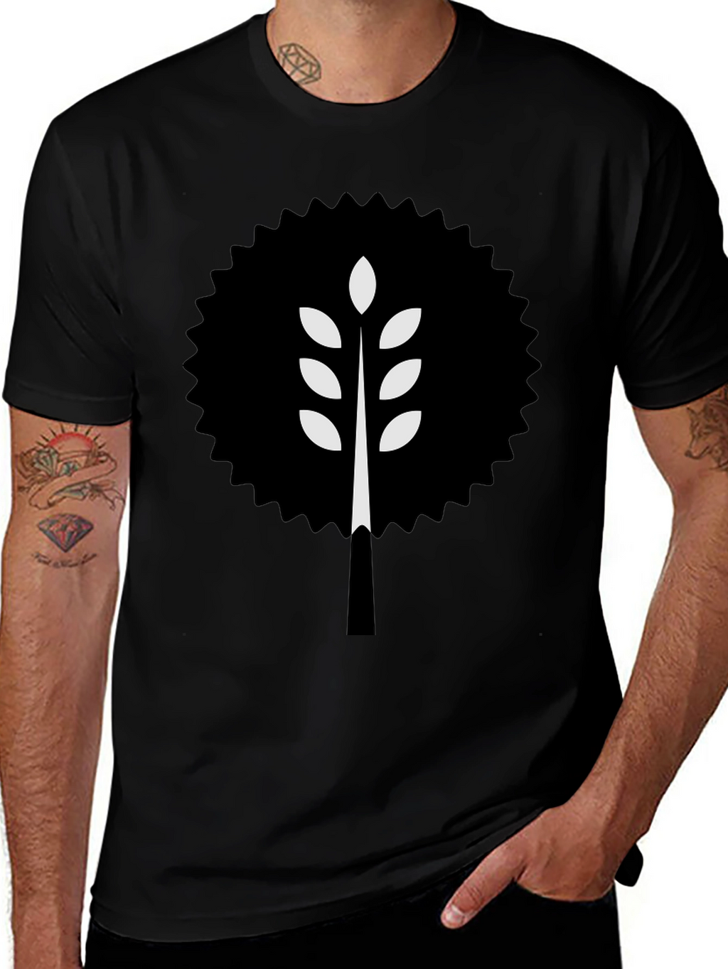Modern Wheat Tree Graphic T-Shirt