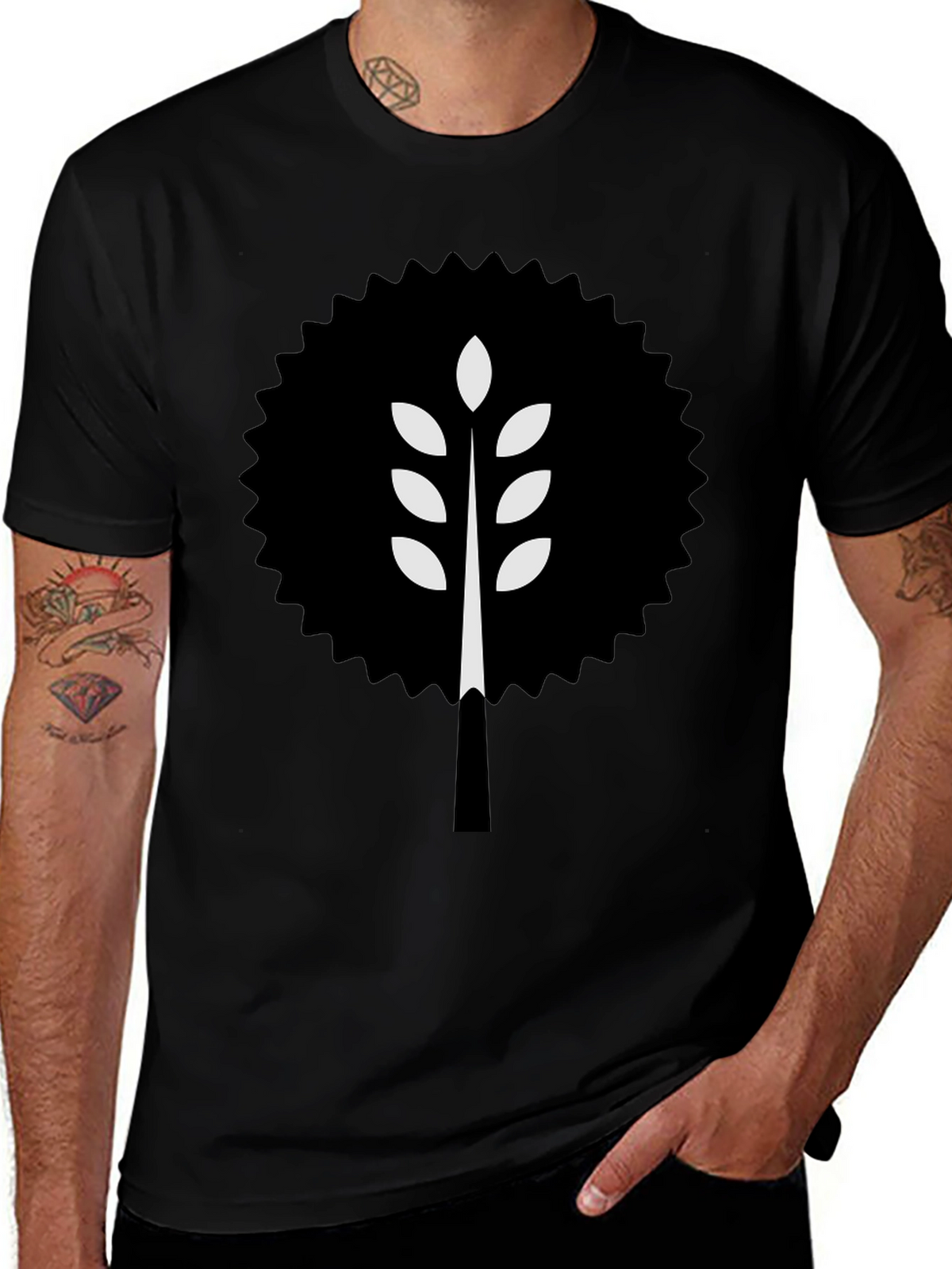 Modern Wheat Tree Graphic T-Shirt