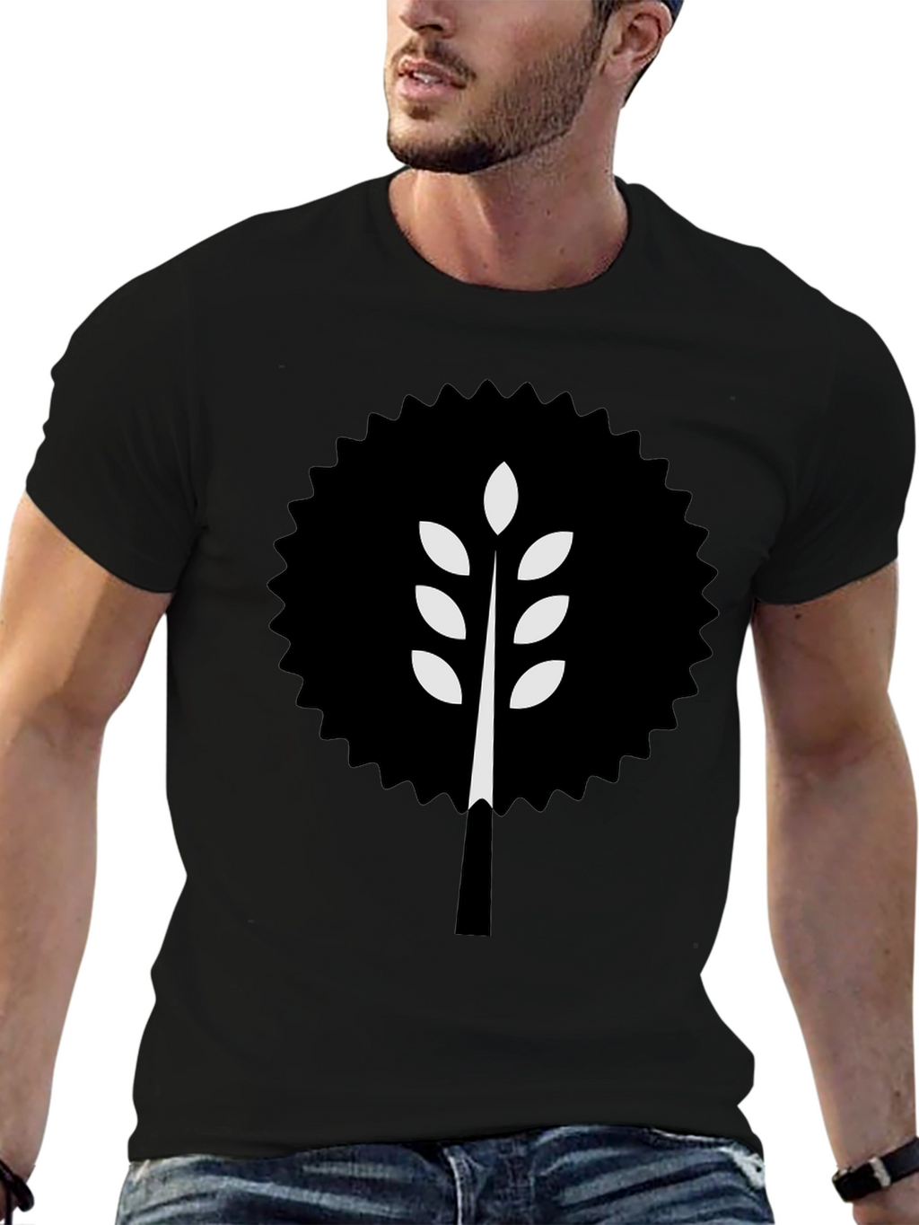 Modern Wheat Tree Graphic T-Shirt