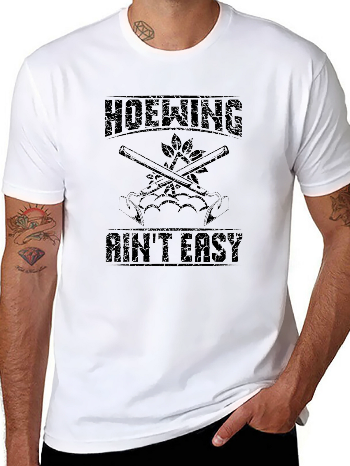 Hoewing Aint Easy Black Graphic Tee