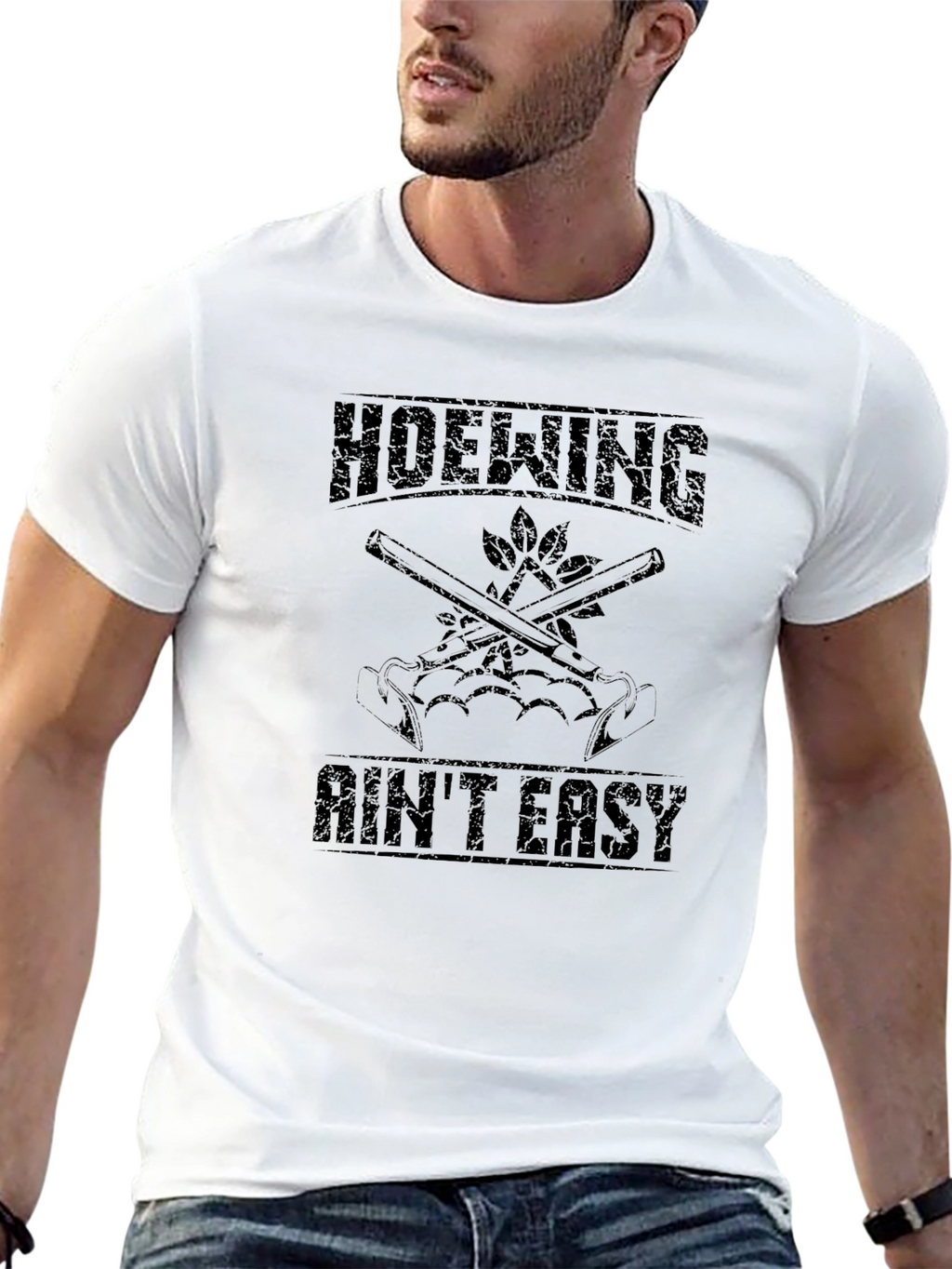 Hoewing Aint Easy Black Graphic Tee