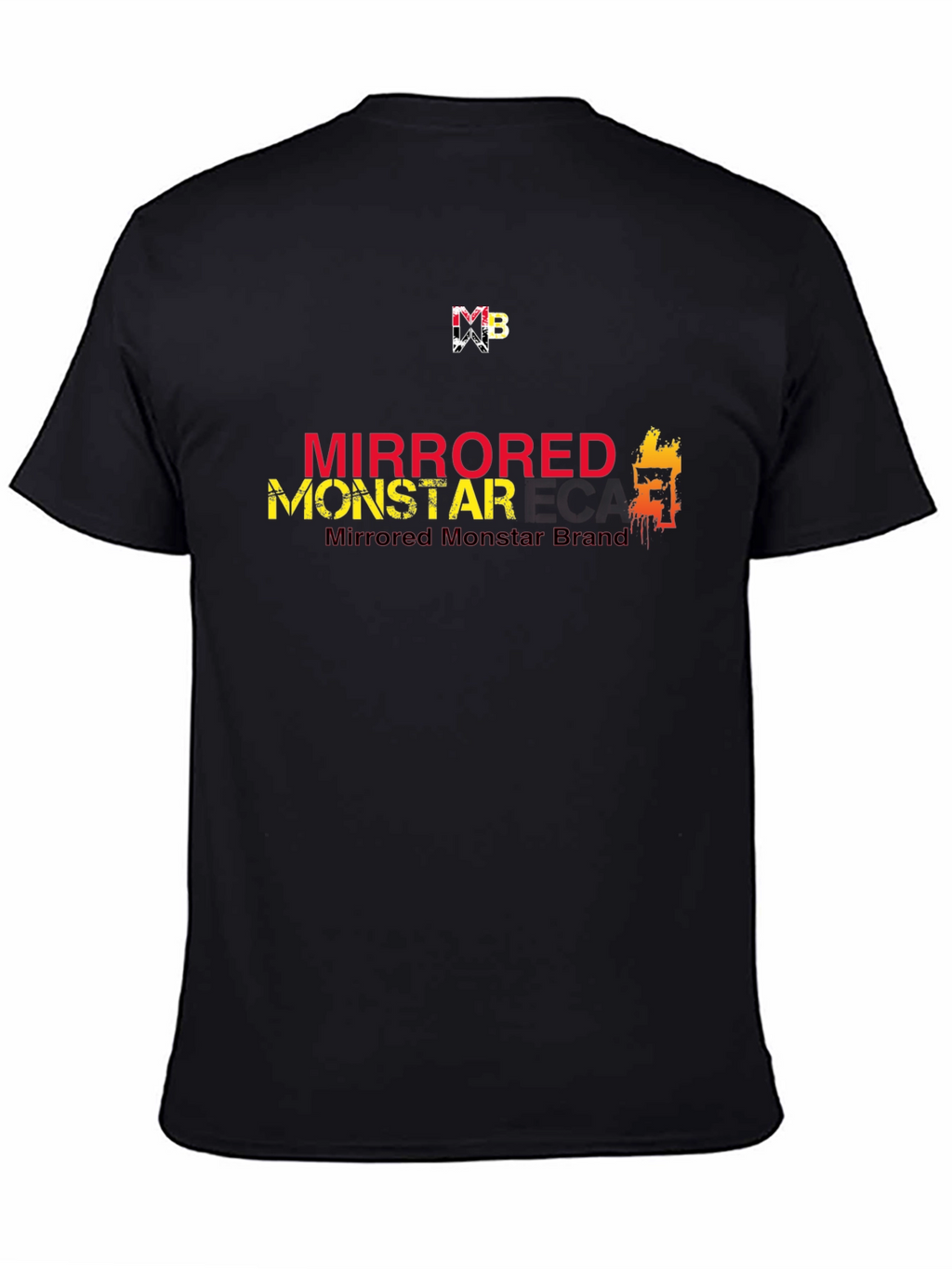 Mirrored Monstar Graphic Tee - Stylish Black T-Shirt