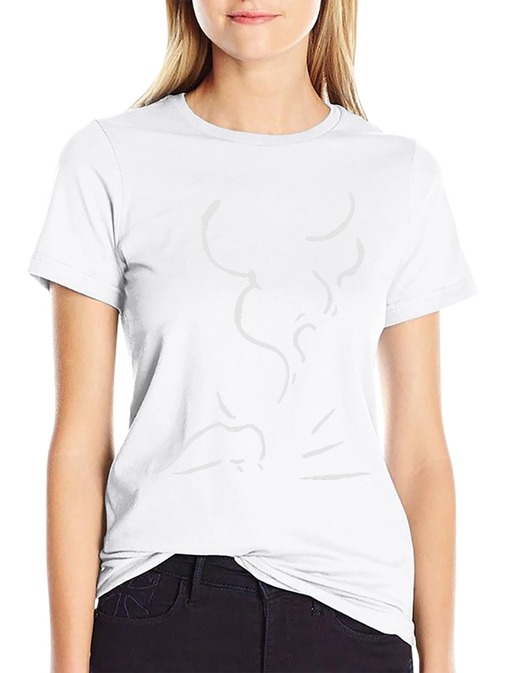 Abstract Bull Graphic Black Cotton T-Shirt