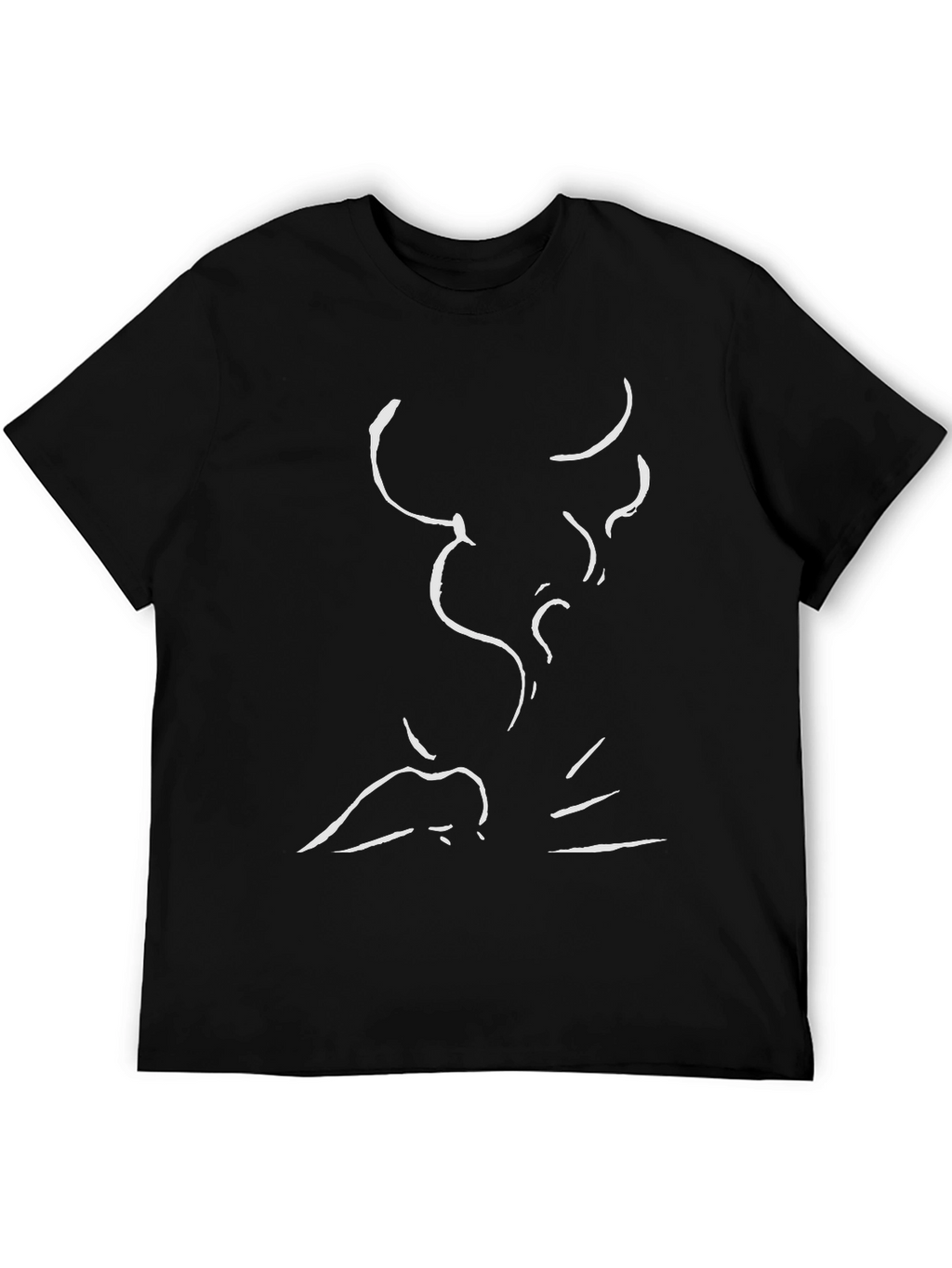 Abstract Bull Graphic Black Cotton T-Shirt