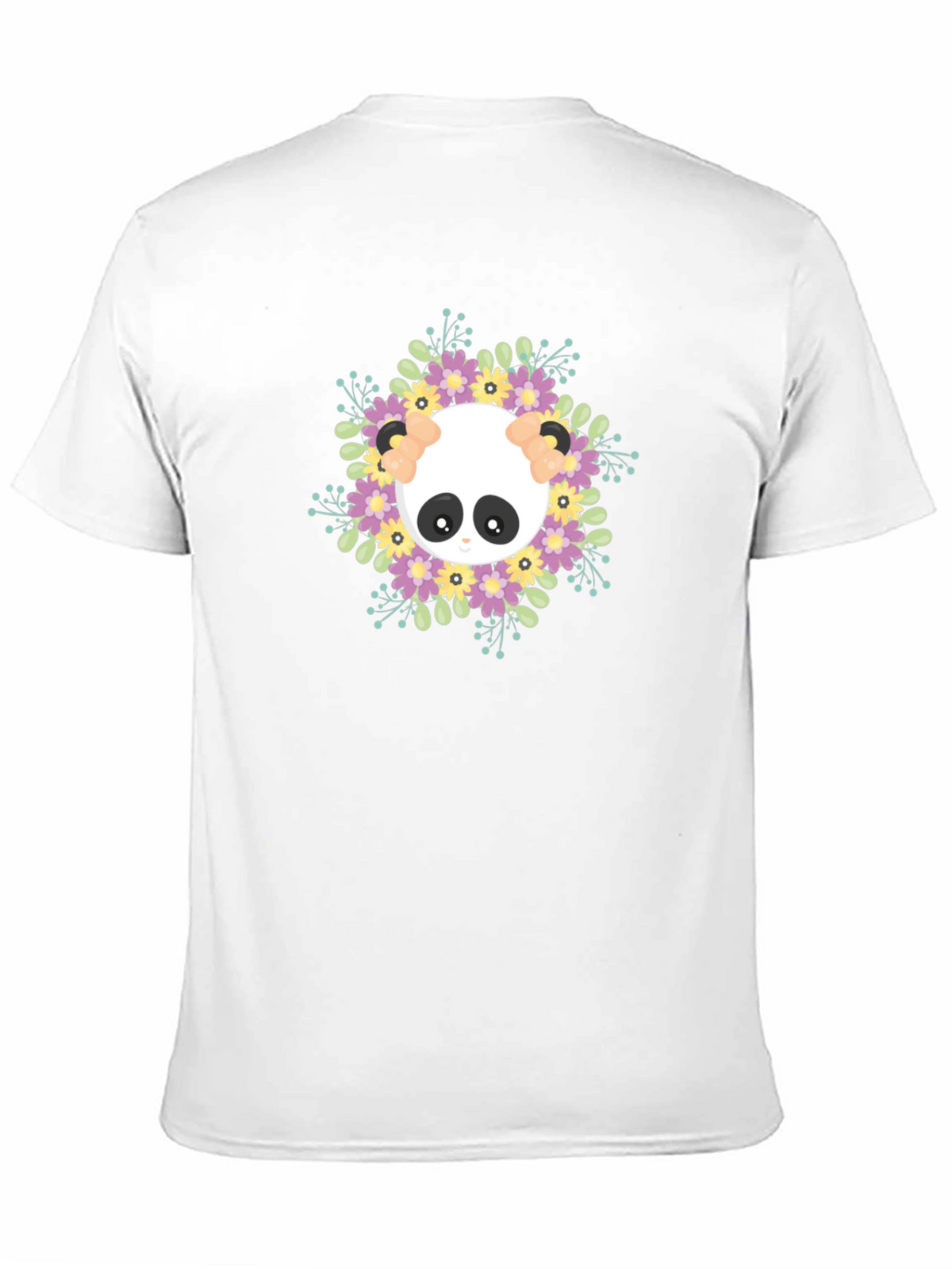Panda Floral Wreath Graphic T-Shirt