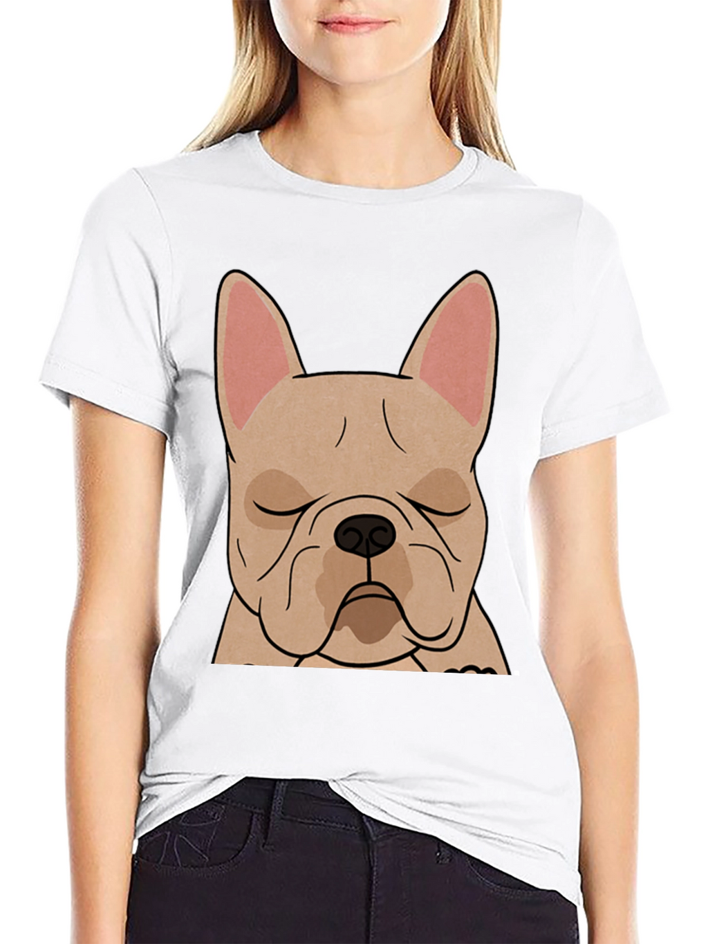 French Bulldog Graphic T-Shirt - Black Cotton Tee