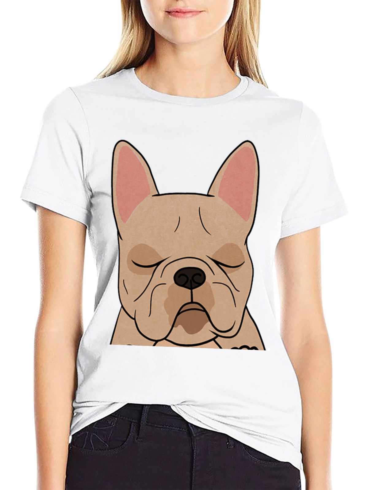 French Bulldog Graphic T-Shirt - Black Cotton Tee