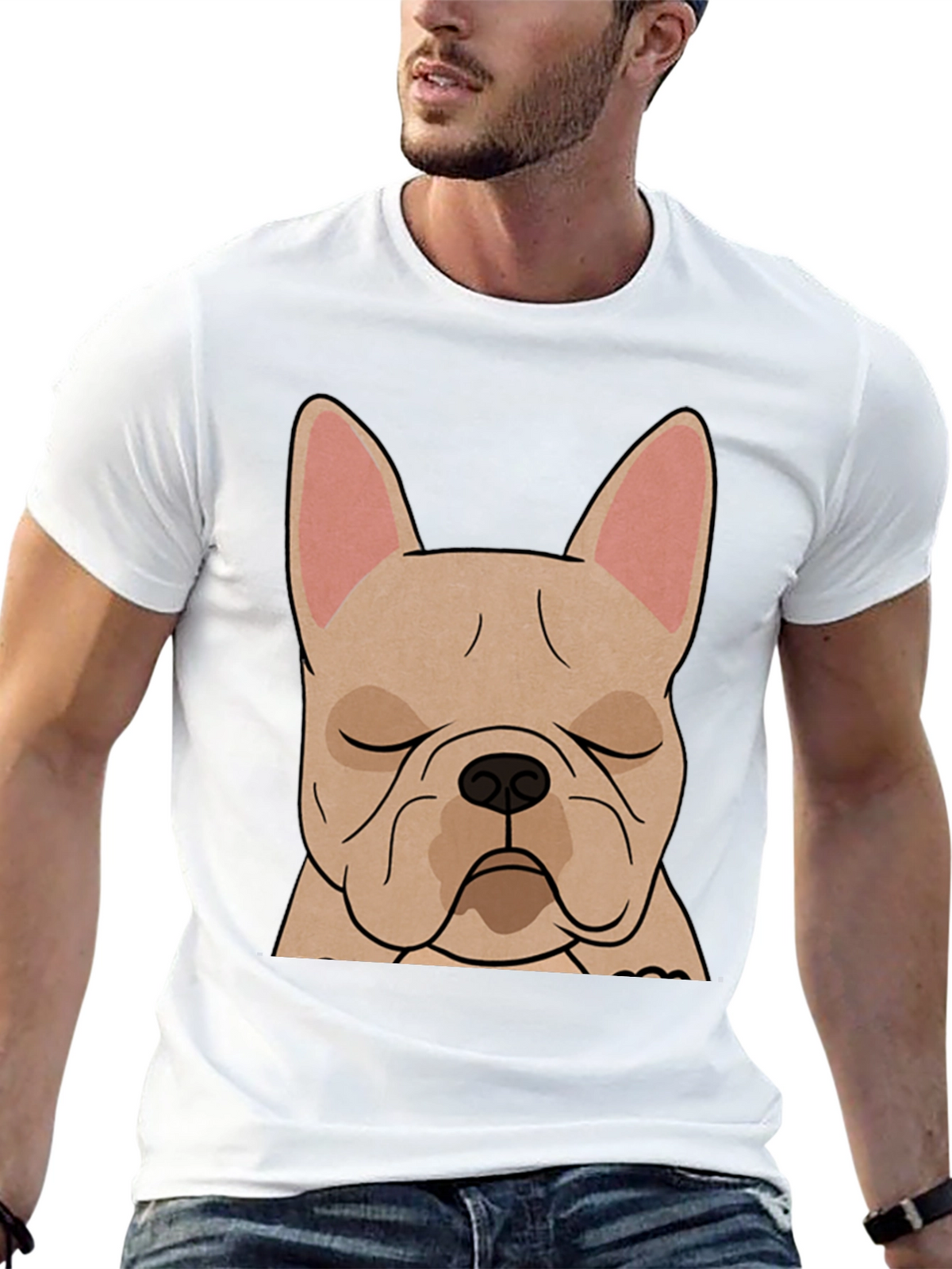French Bulldog Graphic T-Shirt - Black Cotton Tee