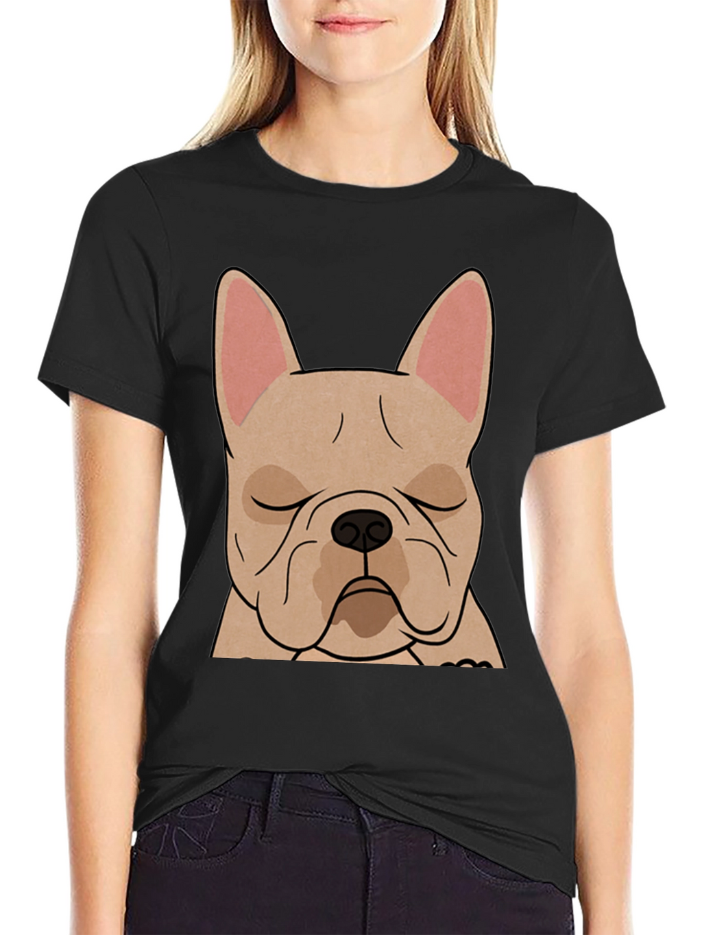 French Bulldog Graphic T-Shirt - Black Cotton Tee