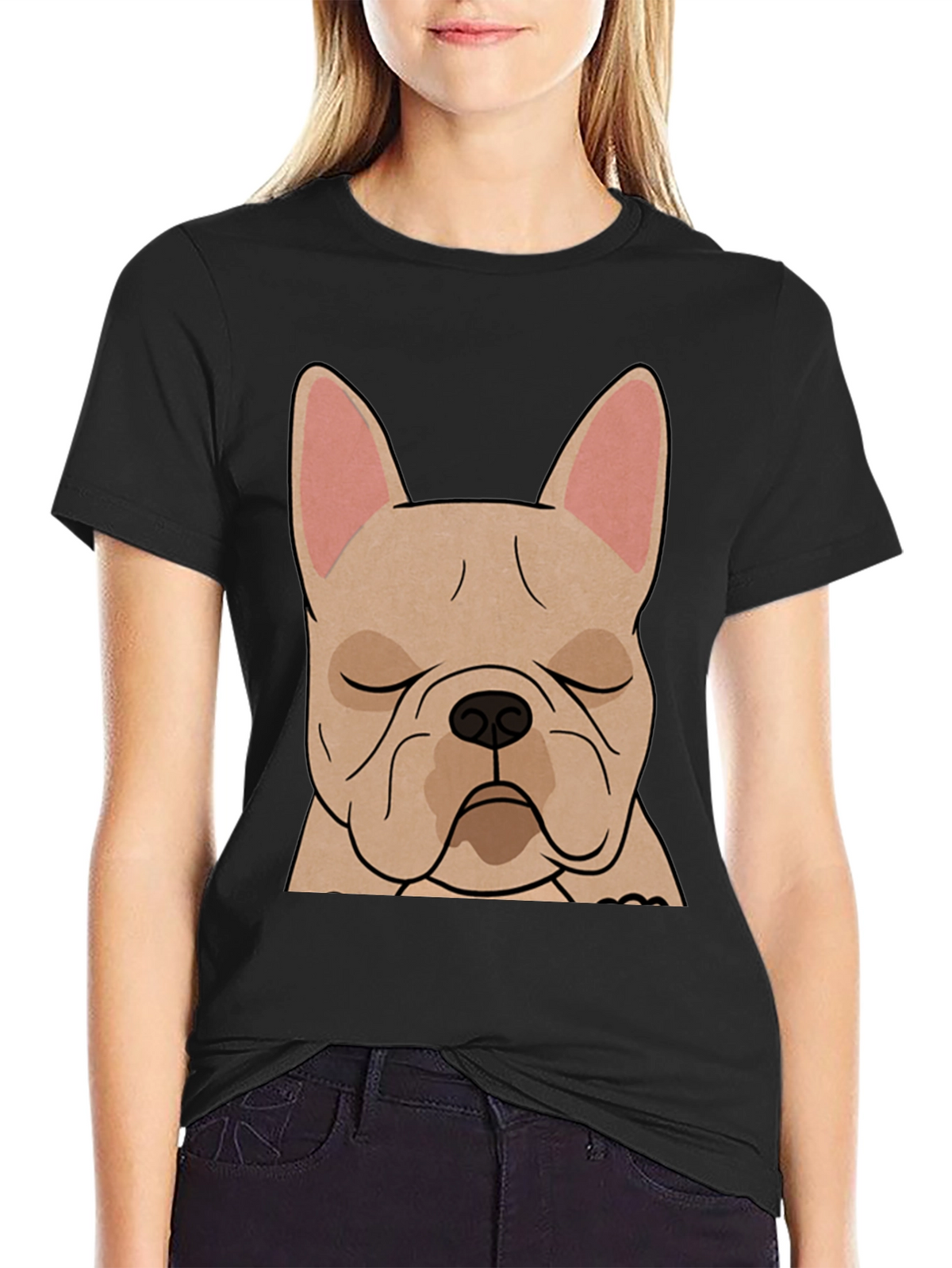 French Bulldog Graphic T-Shirt - Black Cotton Tee