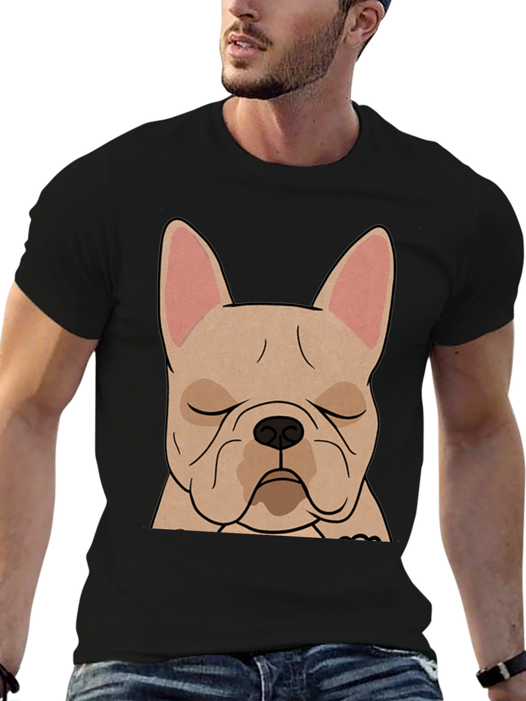 French Bulldog Graphic T-Shirt - Black Cotton Tee