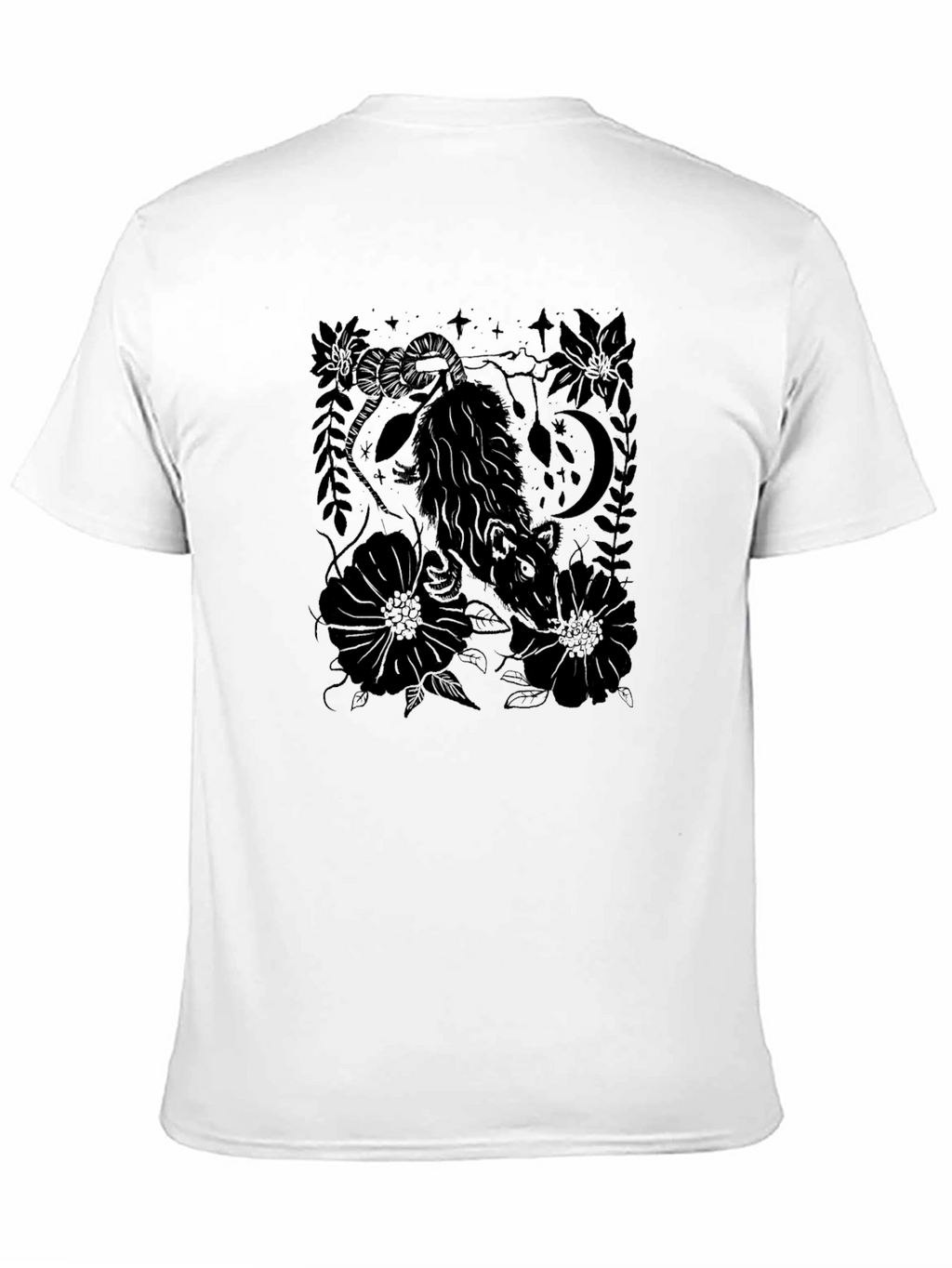 Opossum Graphic Print Black T-Shirt