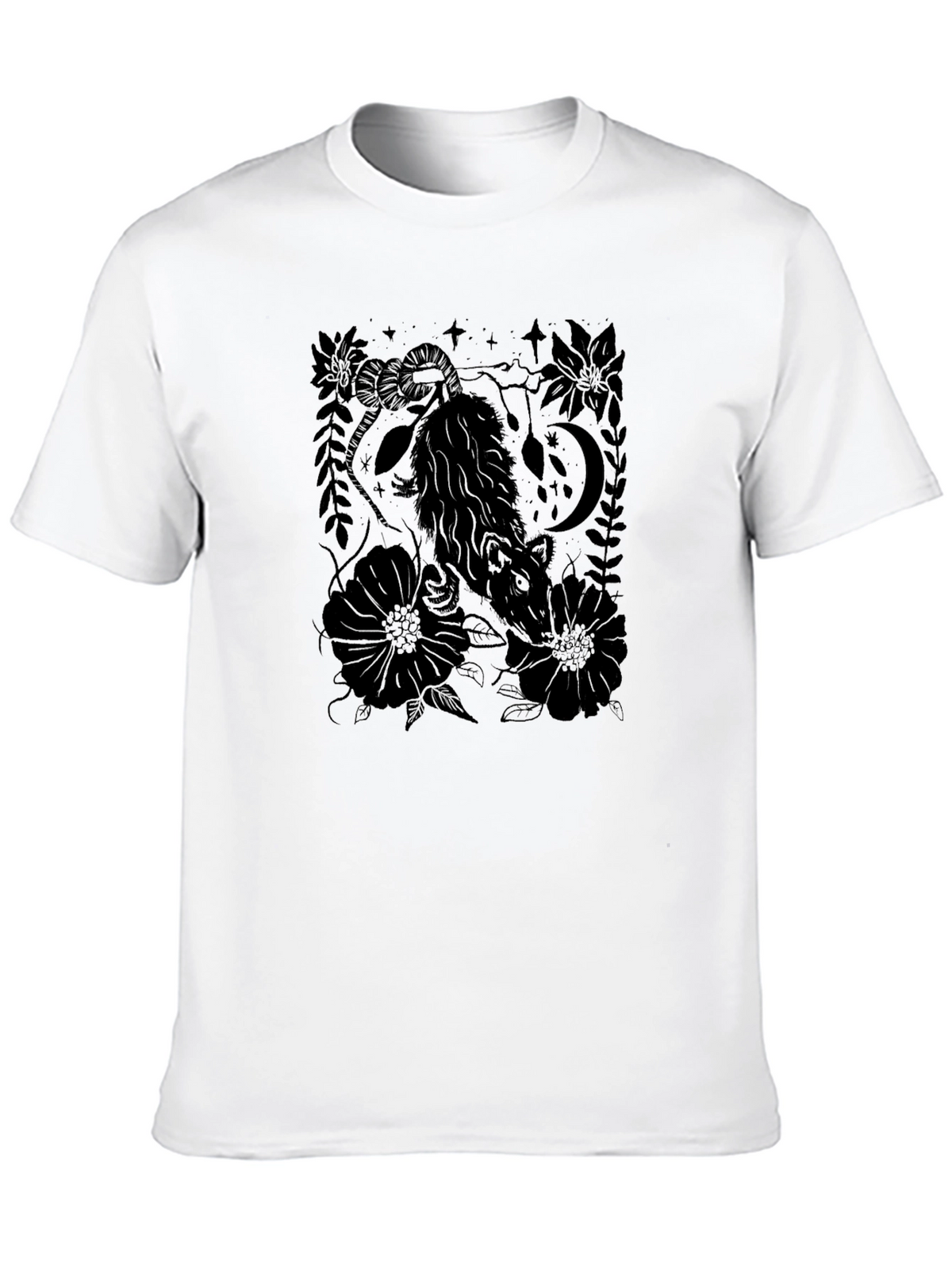 Opossum Graphic Print Black T-Shirt