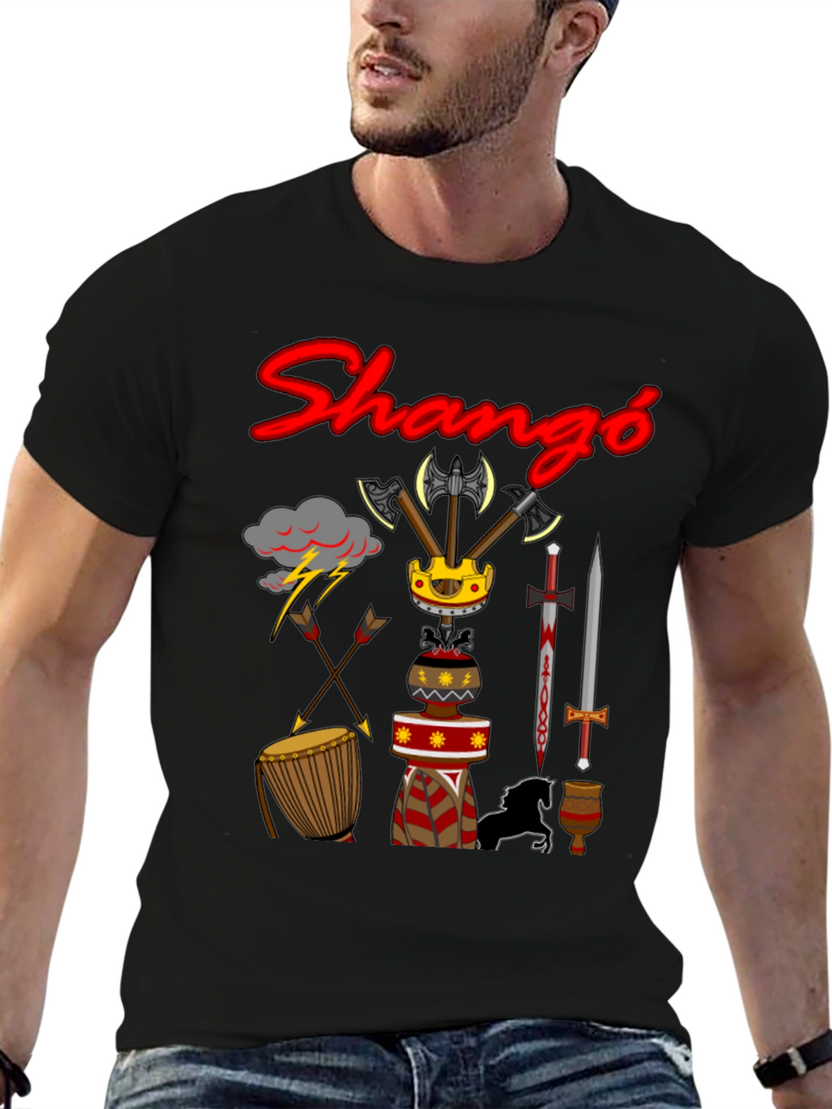 Shango T-Shirt - Afrocentric Graphic Tee