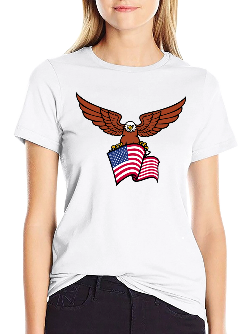 Patriotic Eagle Flag Graphic T-Shirt