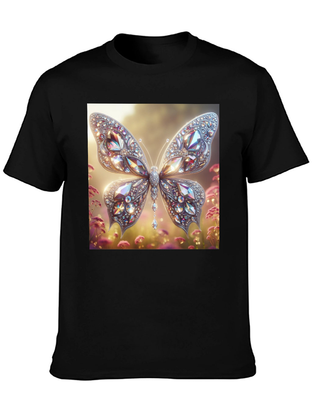 Diamond Butterfly Graphic Tee - Stylish Mens T-Shirt