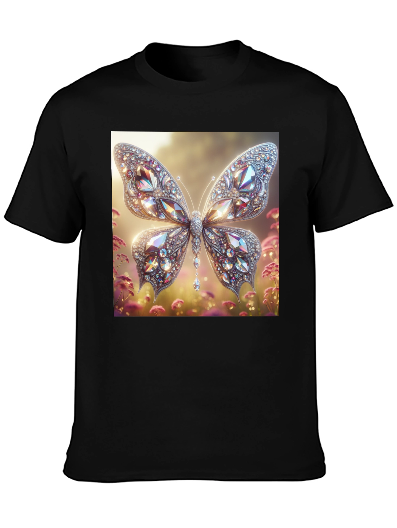 Diamond Butterfly Graphic Tee - Stylish Mens T-Shirt
