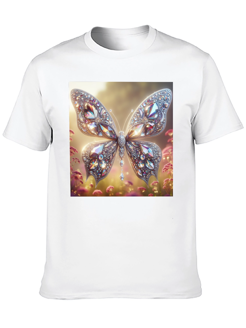 Diamond Butterfly Graphic Tee - Stylish Mens T-Shirt
