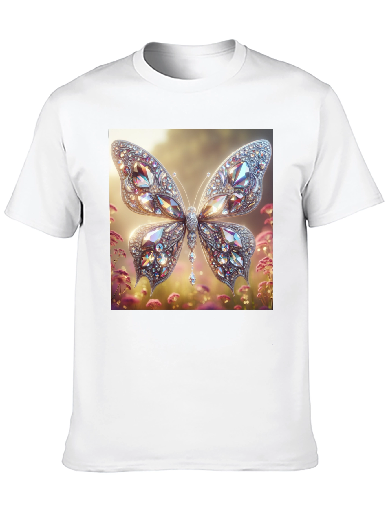 Diamond Butterfly Graphic Tee - Stylish Mens T-Shirt