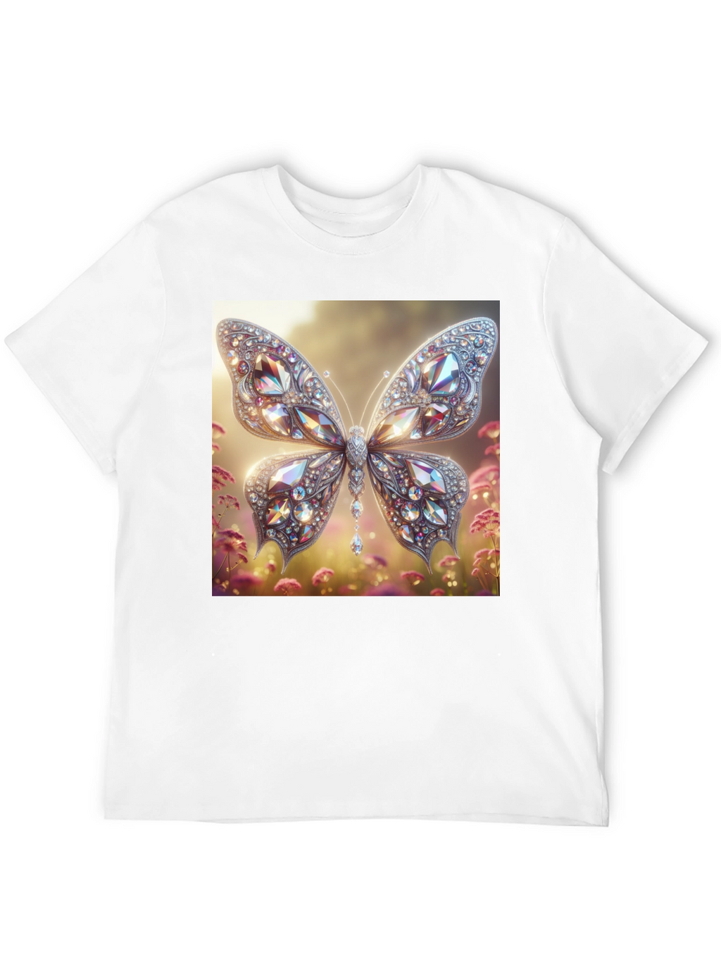 Diamond Butterfly Graphic Tee - Stylish Mens T-Shirt
