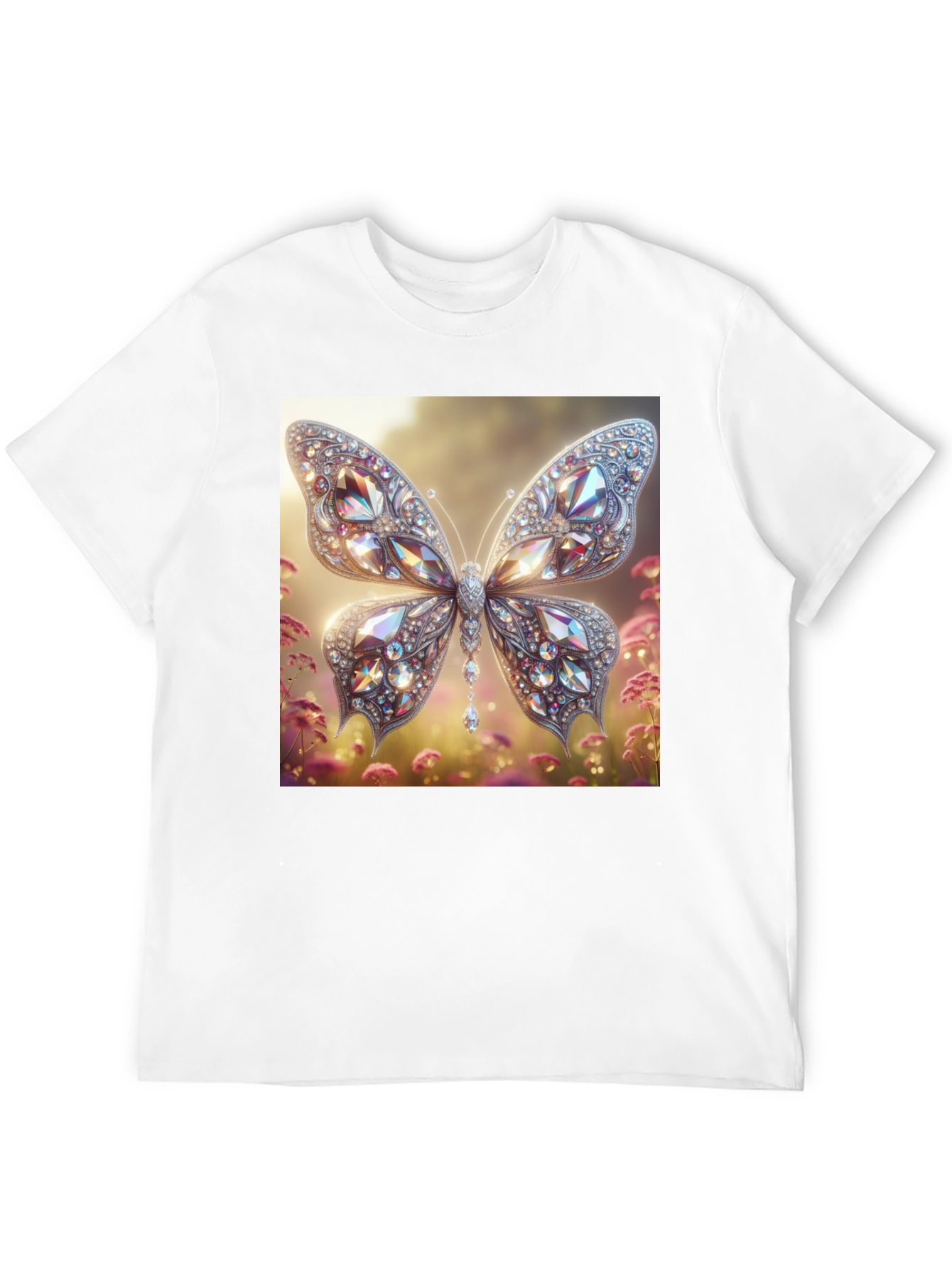 Diamond Butterfly Graphic Tee - Stylish Mens T-Shirt