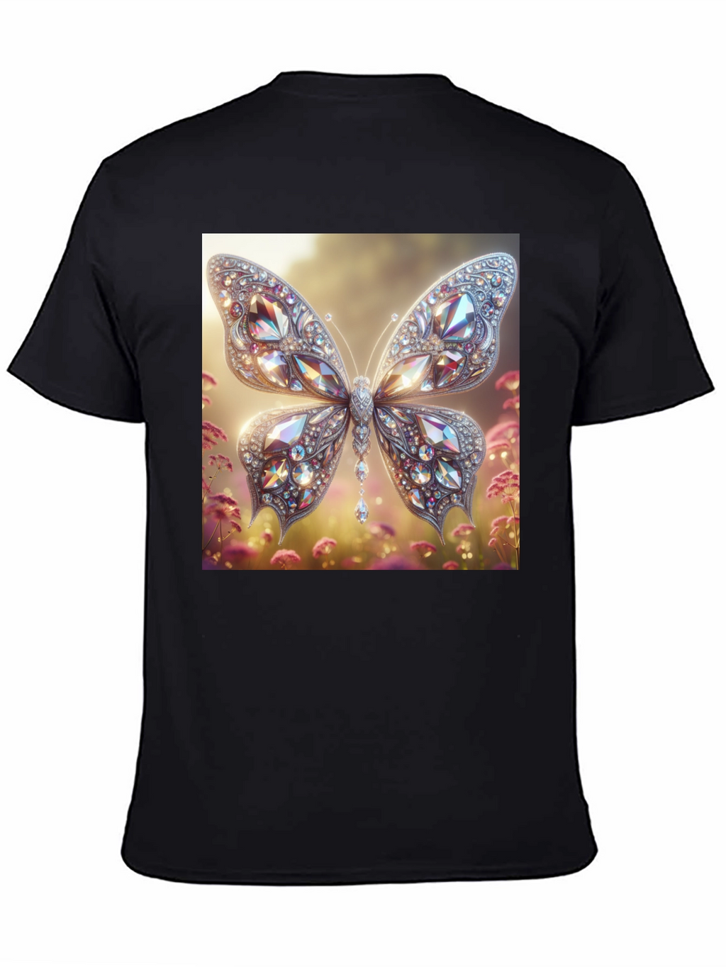Diamond Butterfly Graphic Tee - Stylish Mens T-Shirt