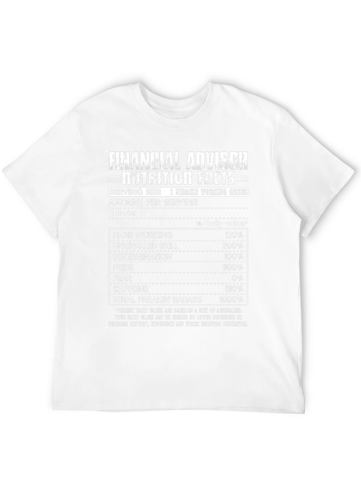 Financial Advisor Nutrition Facts Black T-Shirt