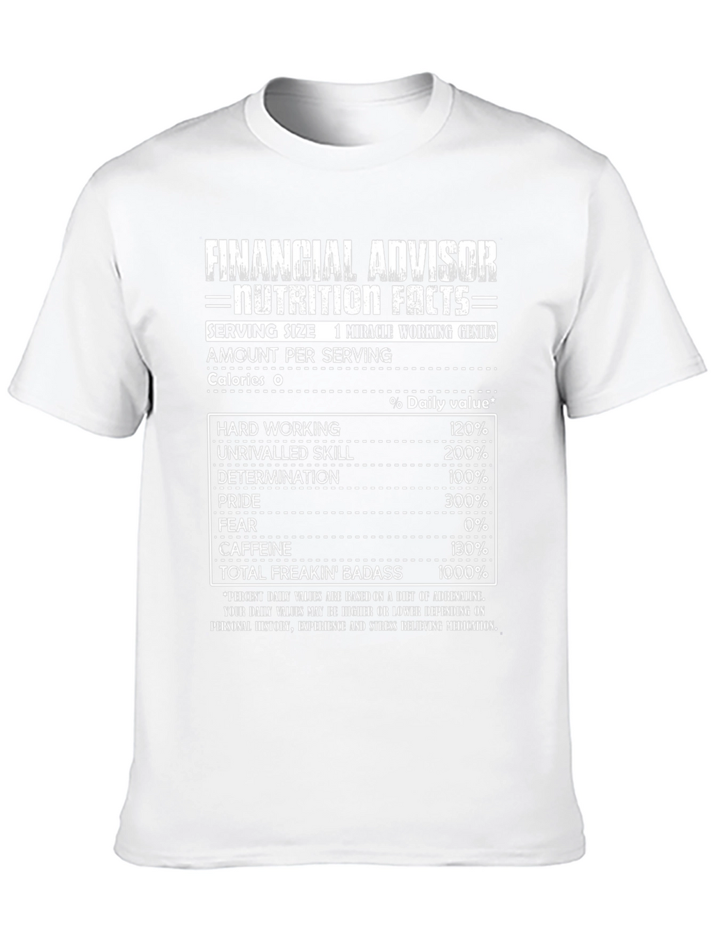 Financial Advisor Nutrition Facts Black T-Shirt