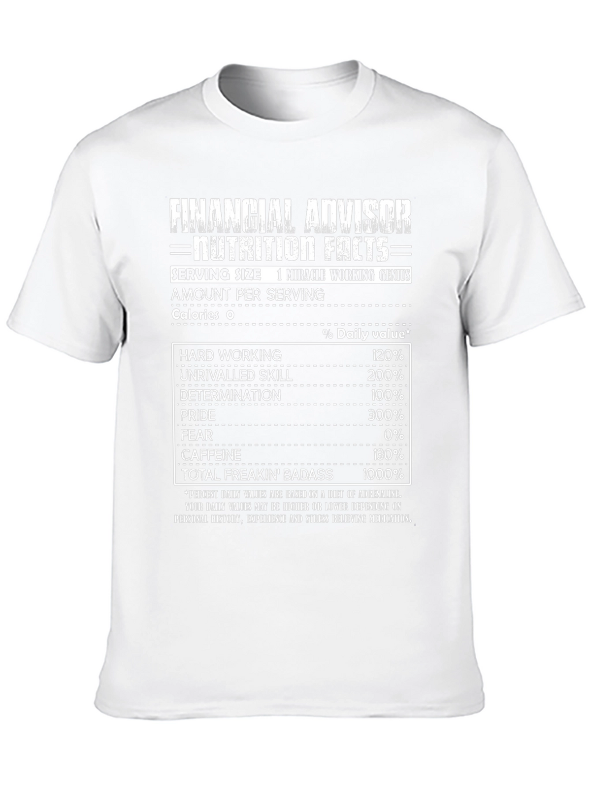 Financial Advisor Nutrition Facts Black T-Shirt