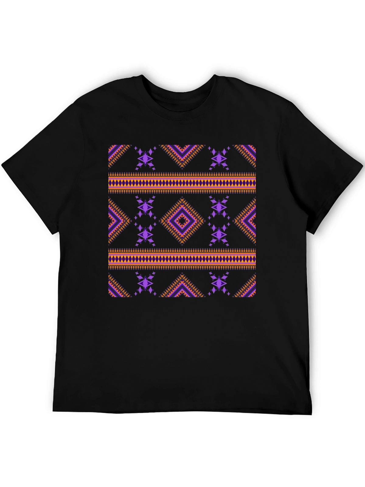 Tribal Pattern Black T-Shirt
