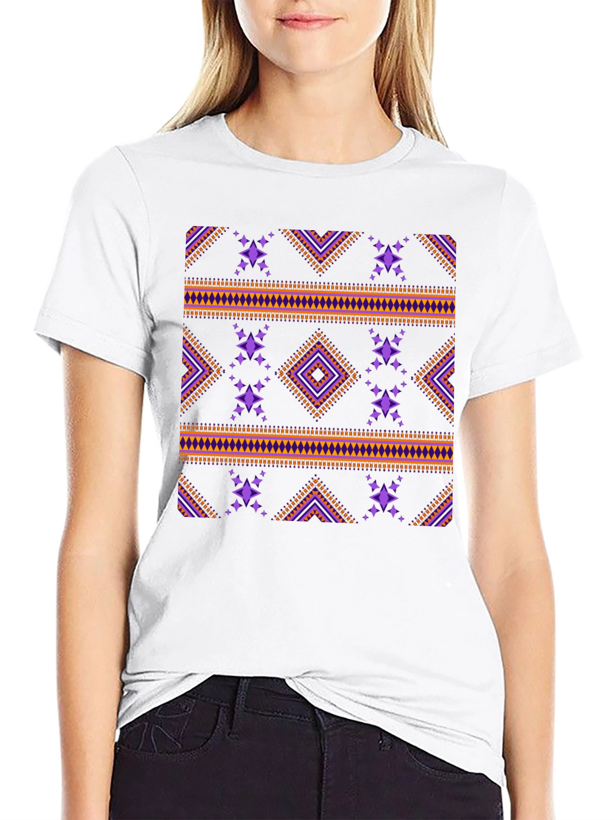 Tribal Pattern Black T-Shirt