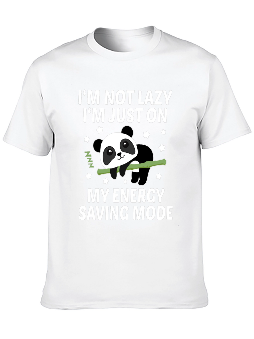 Lazy Panda Energy Saving Mode Black T-Shirt