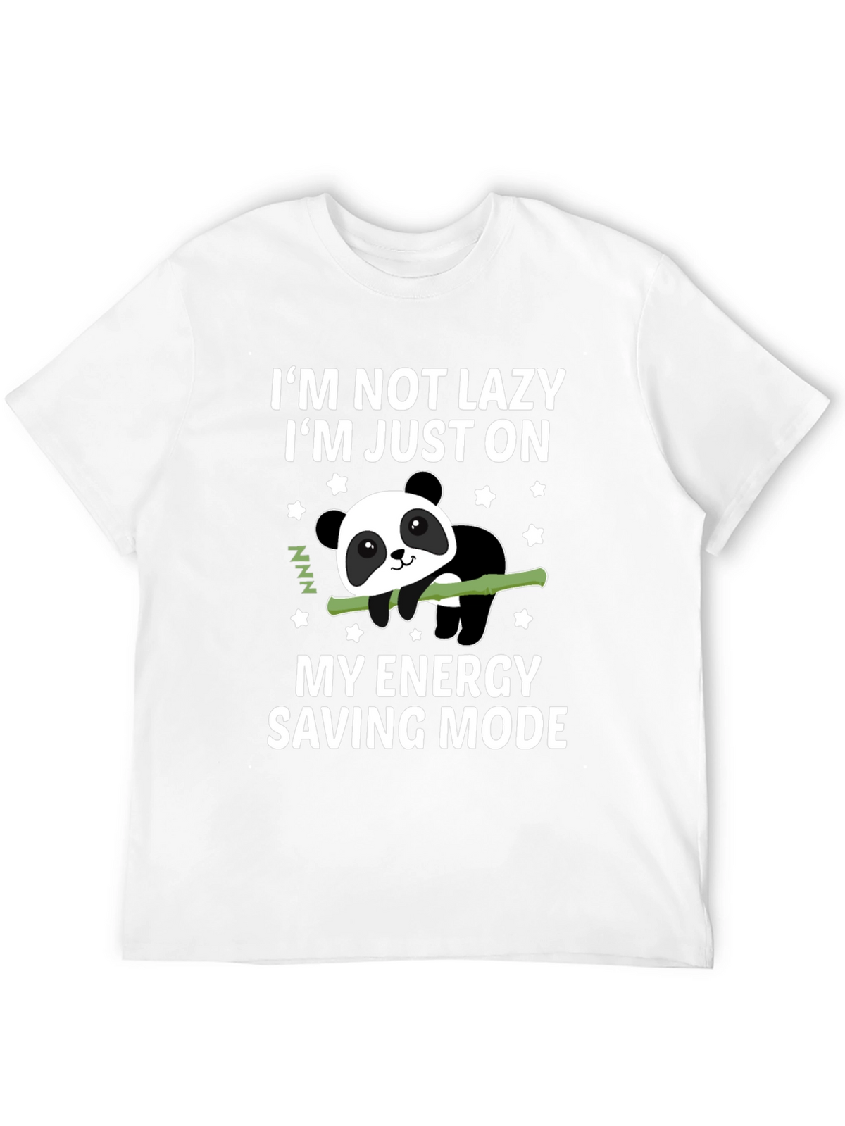Lazy Panda Energy Saving Mode Black T-Shirt
