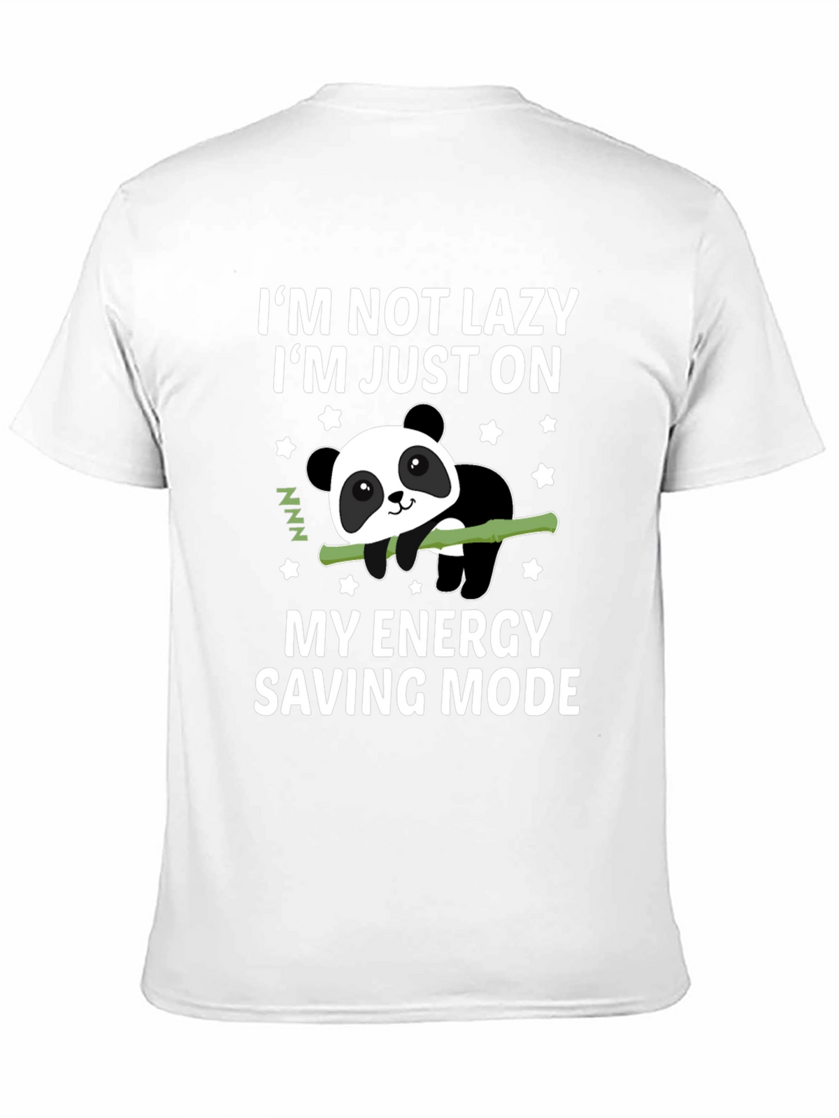 Lazy Panda Energy Saving Mode Black T-Shirt