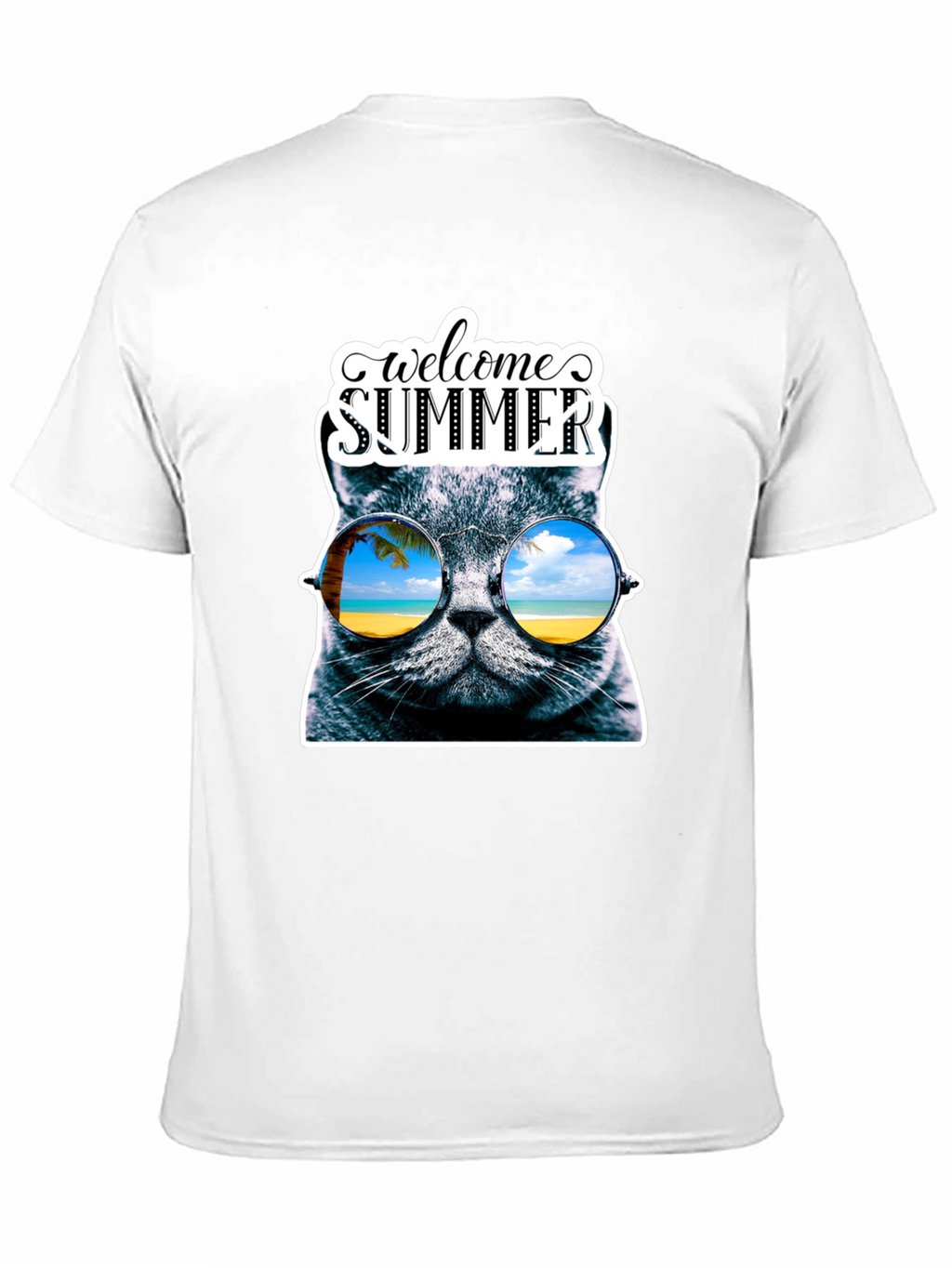Welcome Summer Cat Graphic T-Shirt
