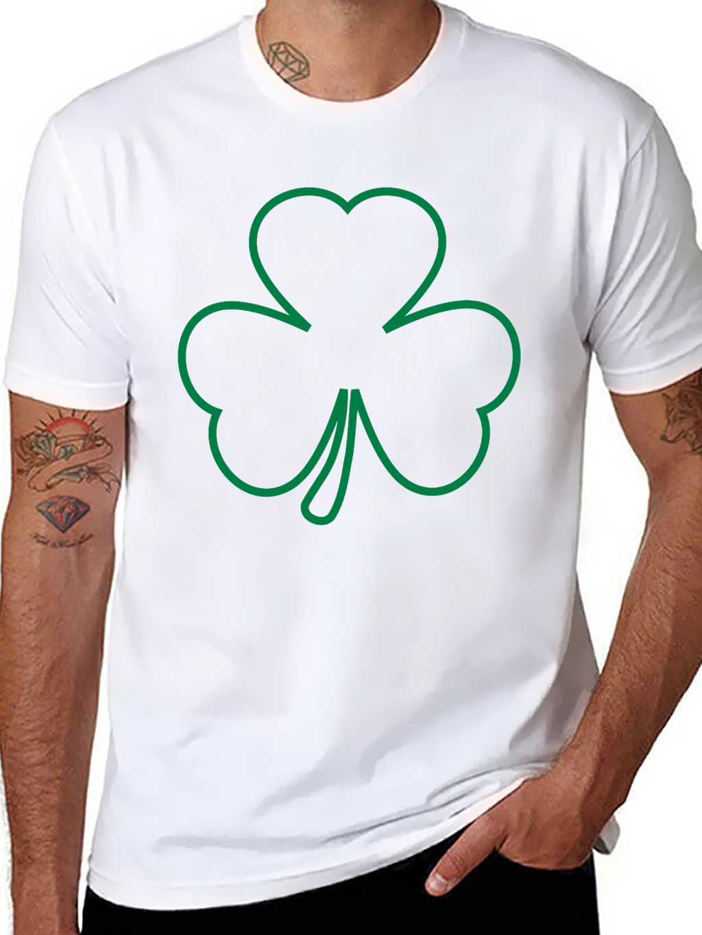 Shamrock Outline T-Shirt - Irish Pride