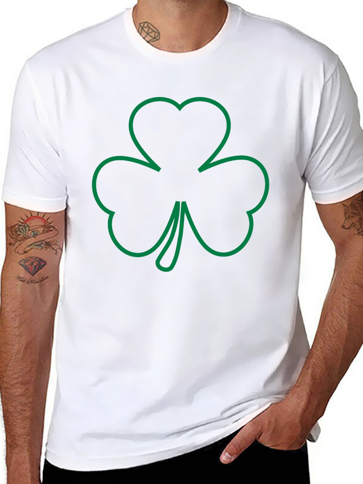 Shamrock Outline T-Shirt - Irish Pride