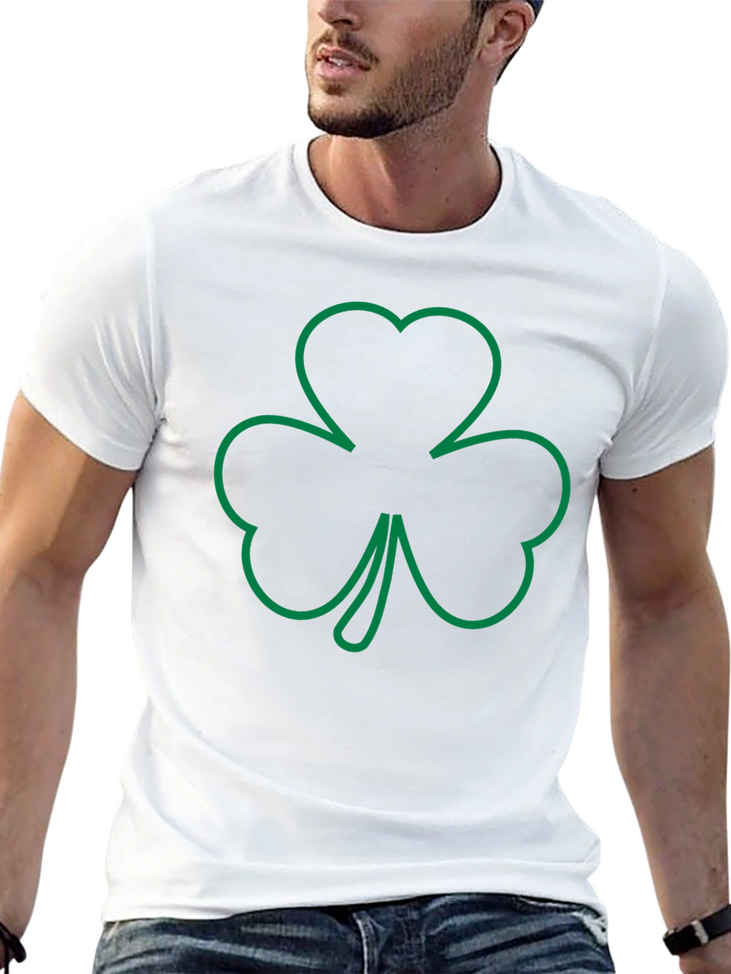 Shamrock Outline T-Shirt - Irish Pride