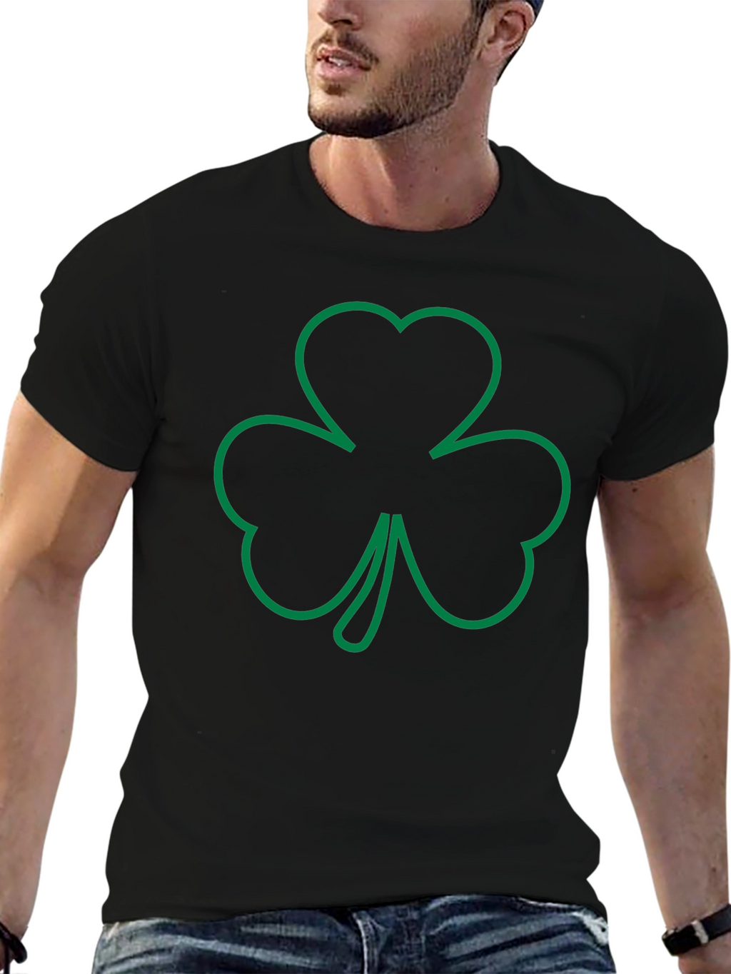 Shamrock Outline T-Shirt - Irish Pride