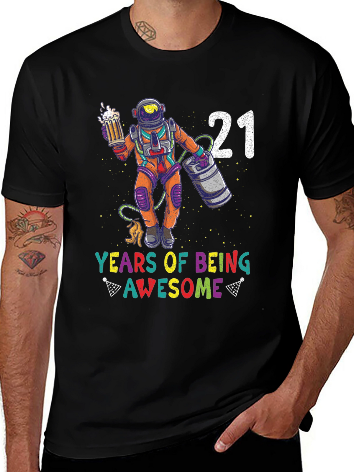 21 Years of Being Awesome Astronaut T-Shirt
