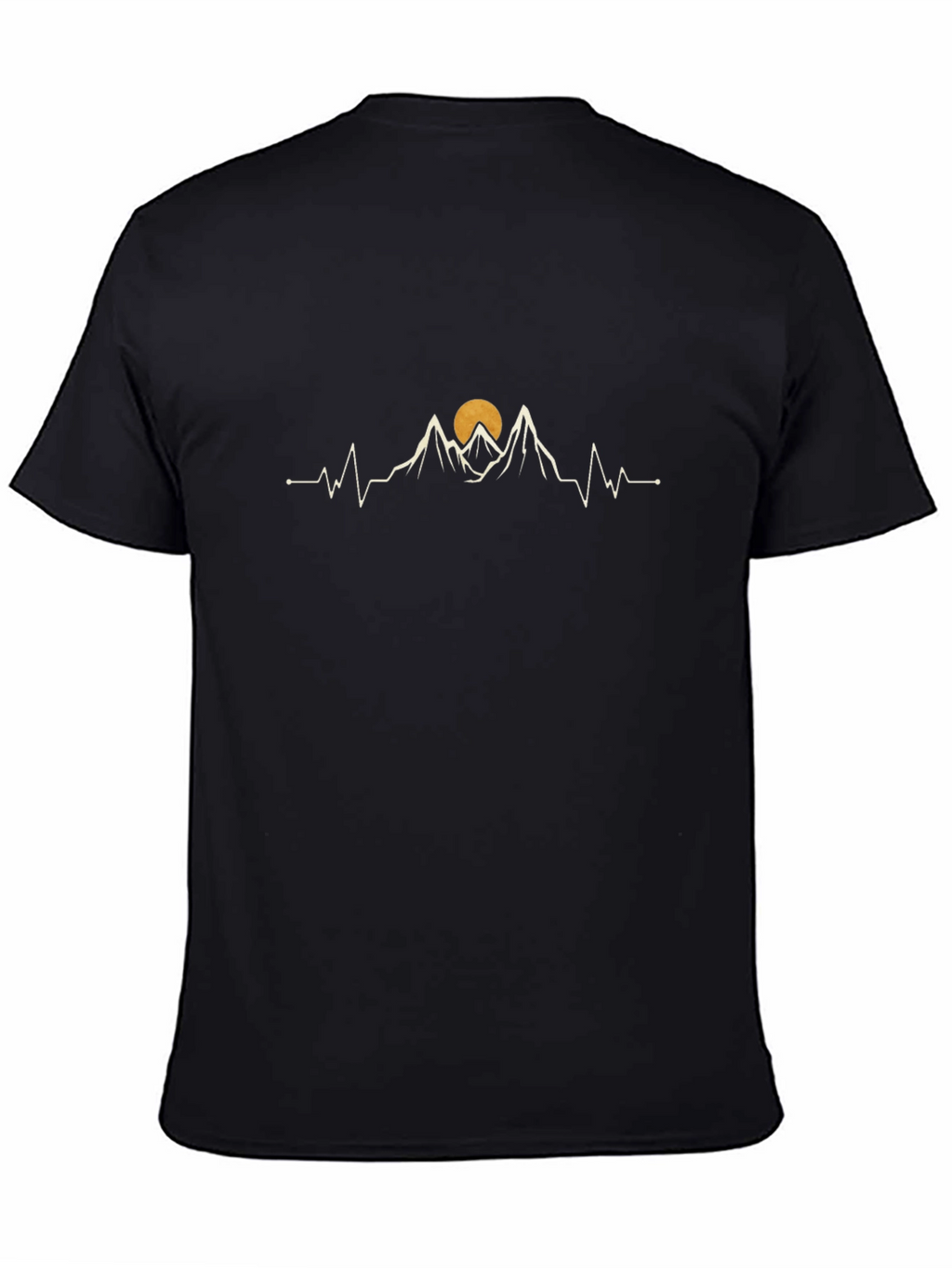 Mountain Peak Heartbeat Graphic Tee - Black