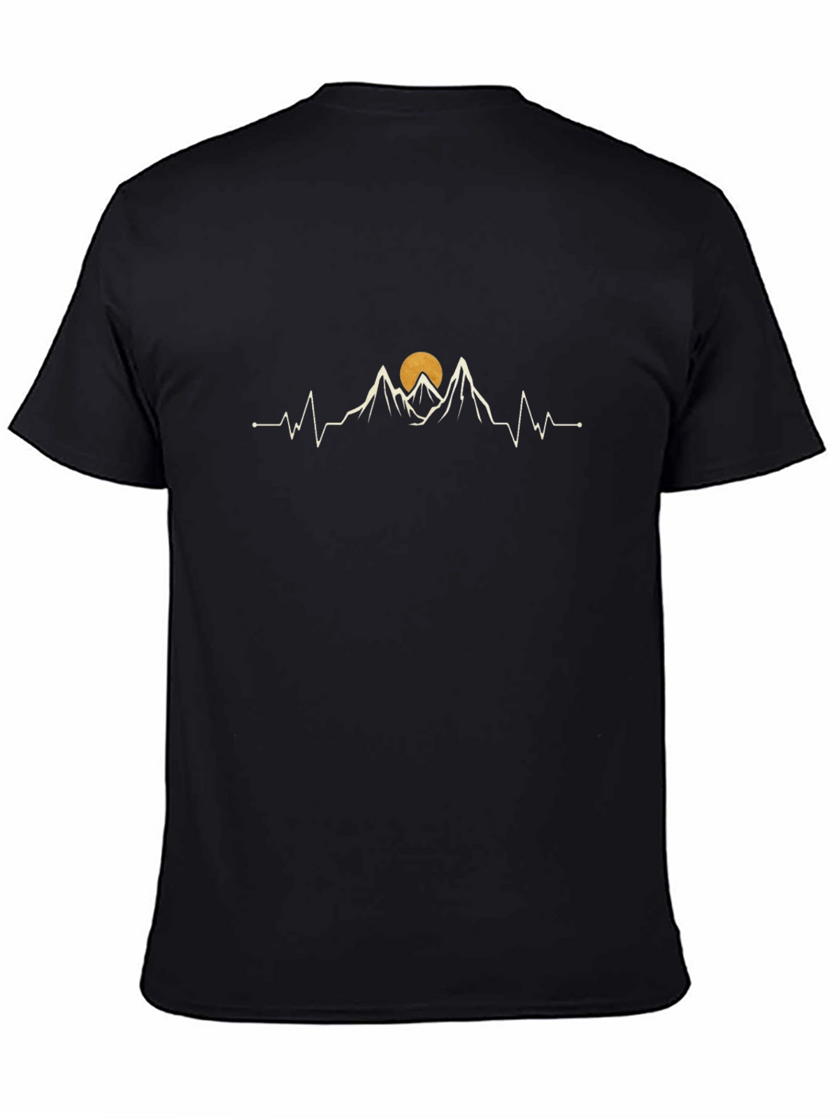 Mountain Peak Heartbeat Graphic Tee - Black