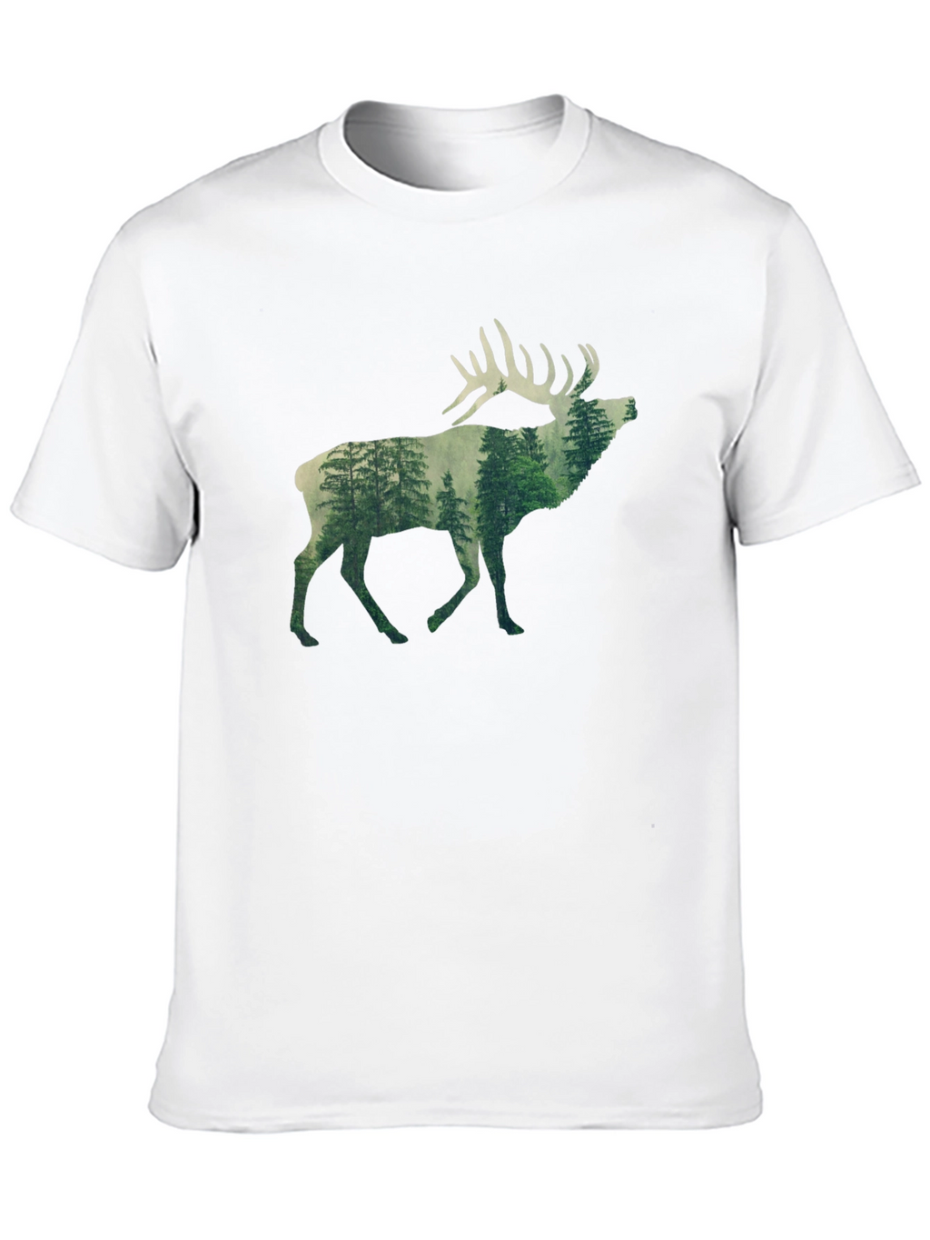 Nature Deer Graphic Tee - Black