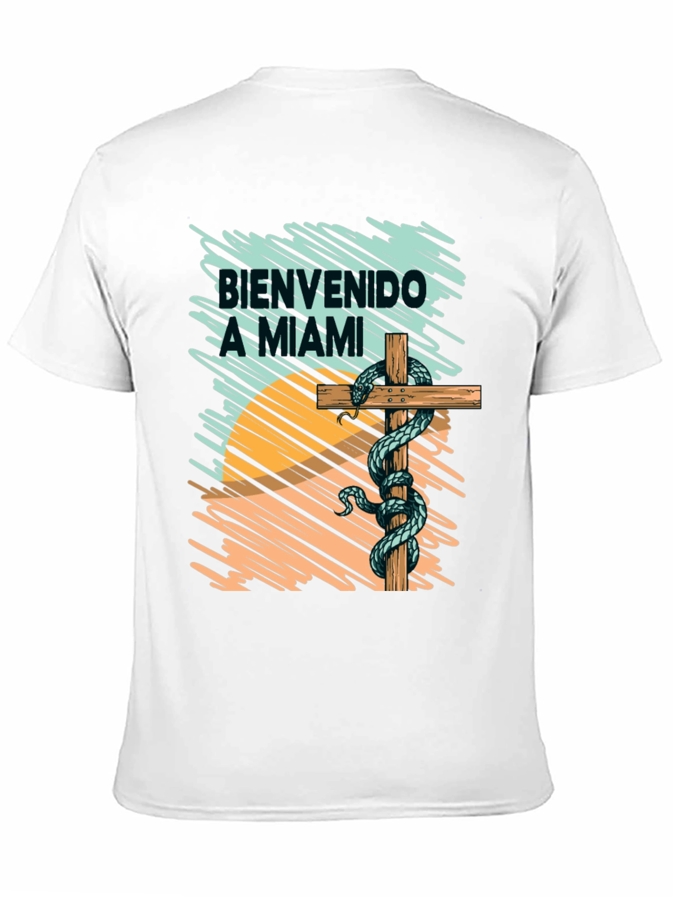 Bienvenido a Miami T-Shirt Snake Graphic Tee