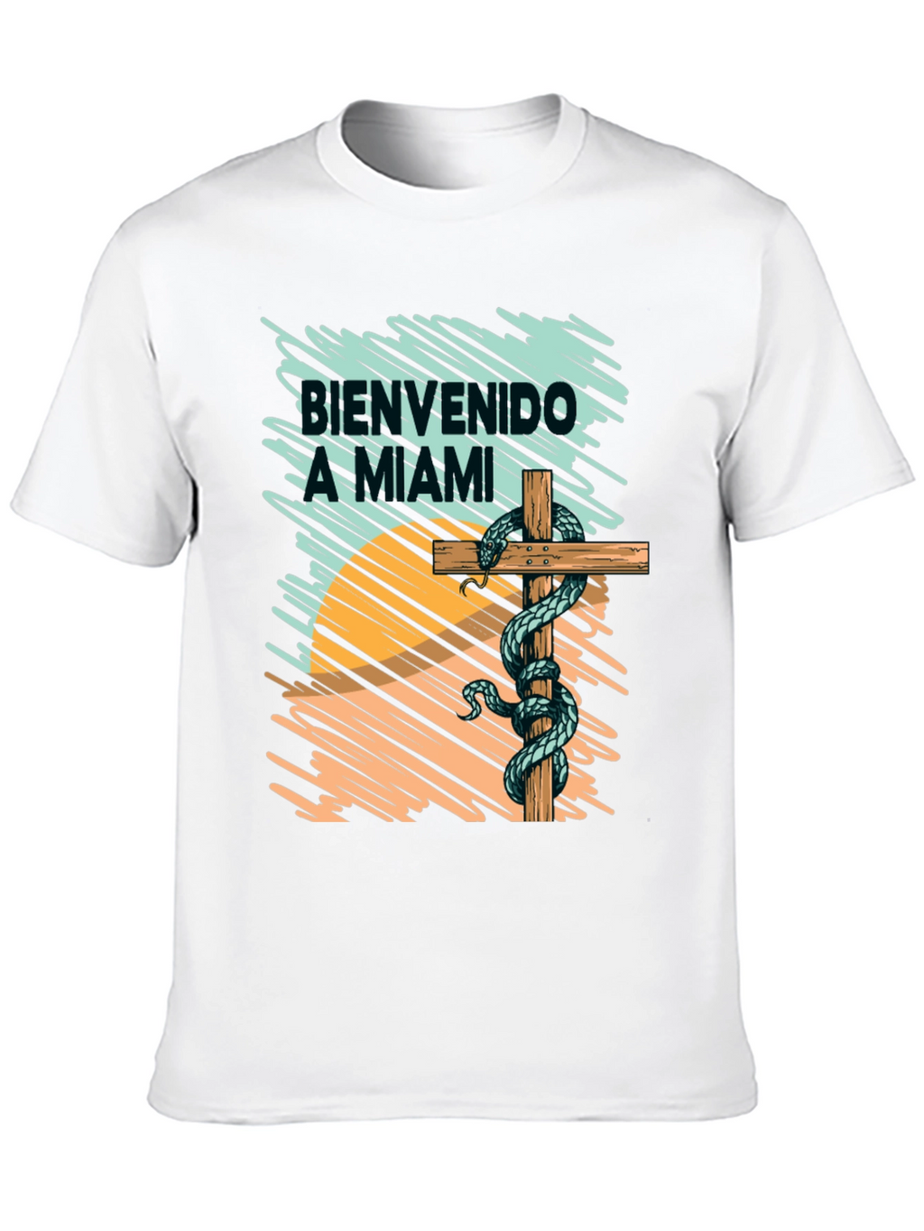 Bienvenido a Miami T-Shirt Snake Graphic Tee