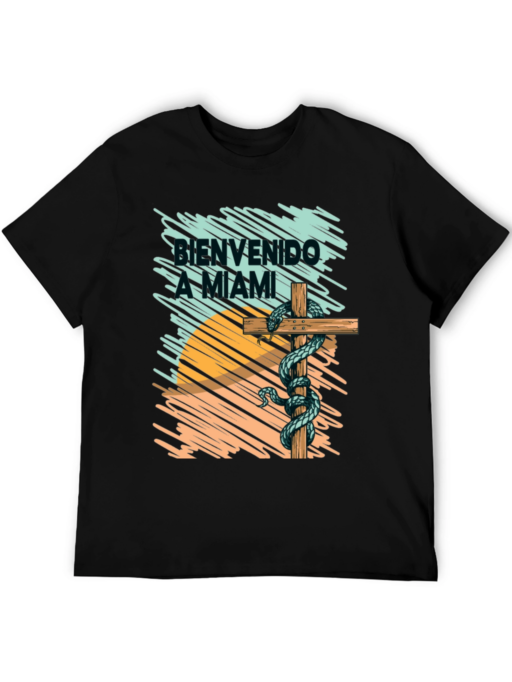 Bienvenido a Miami T-Shirt Snake Graphic Tee