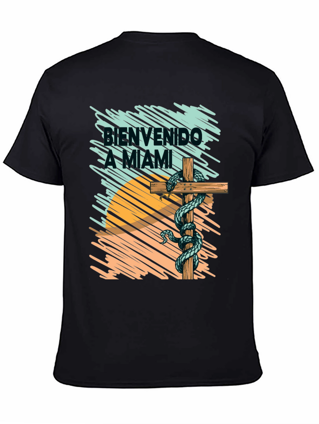Bienvenido a Miami T-Shirt Snake Graphic Tee